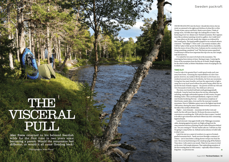 into the wild july issue - sweden packraft