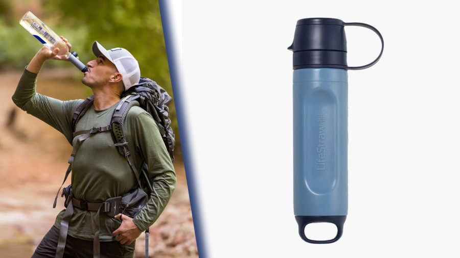 WaterWell 2 Stage Filter Water Bottle for Travel, Hiking, Camping