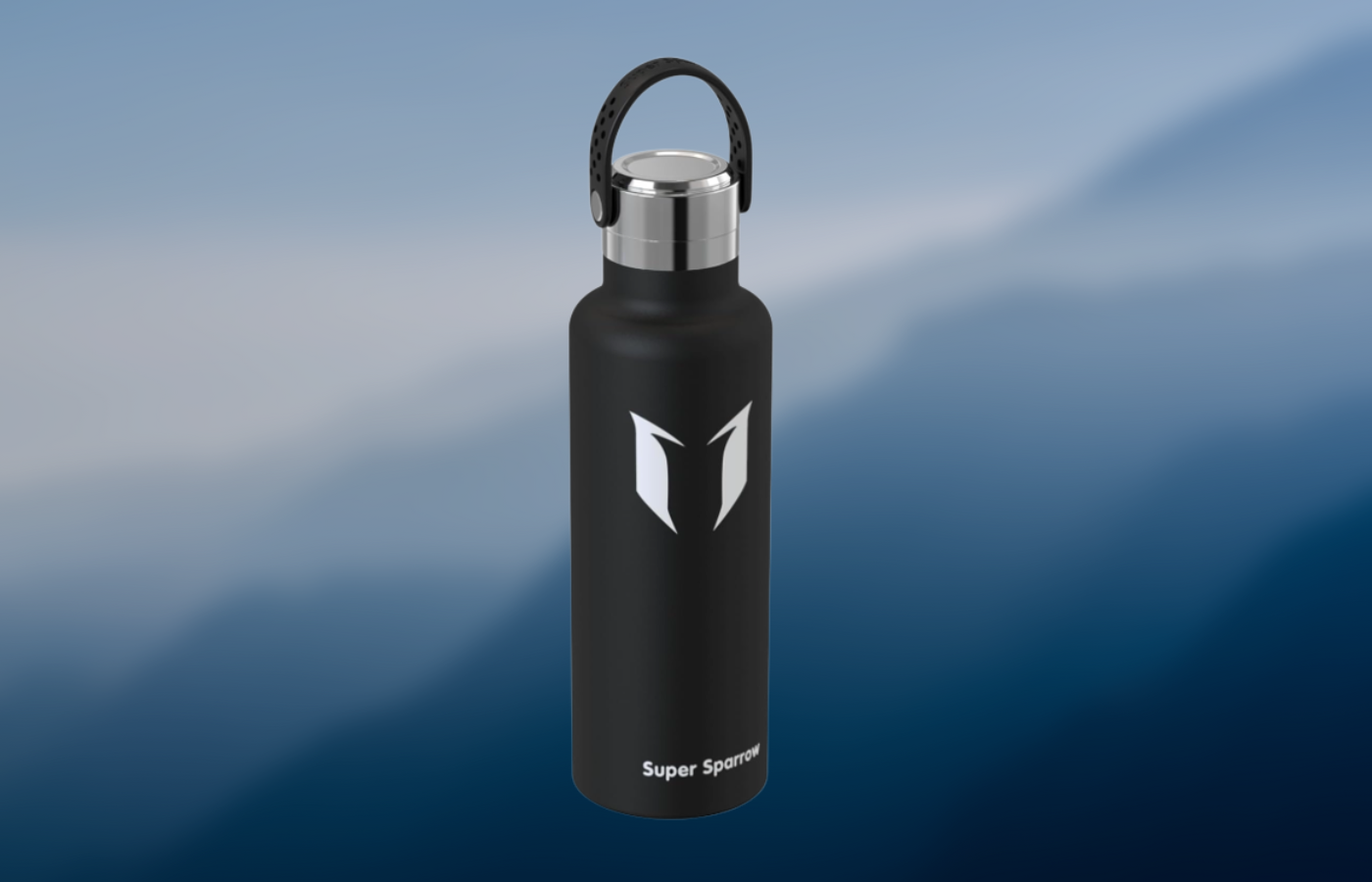 Super Sparrow Water Bottle Stainless Steel 18/10 - Ultralight Travel Mug -  350ml - Insulated Metal Water Bottle - BPA Free - Leakproof Drinks Bottle 