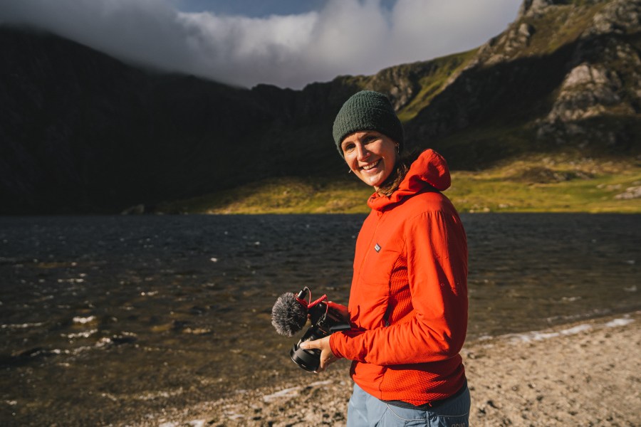 hiraeth - Emma Crome In front of the camera in Eryri. Credit: Lena Drapella