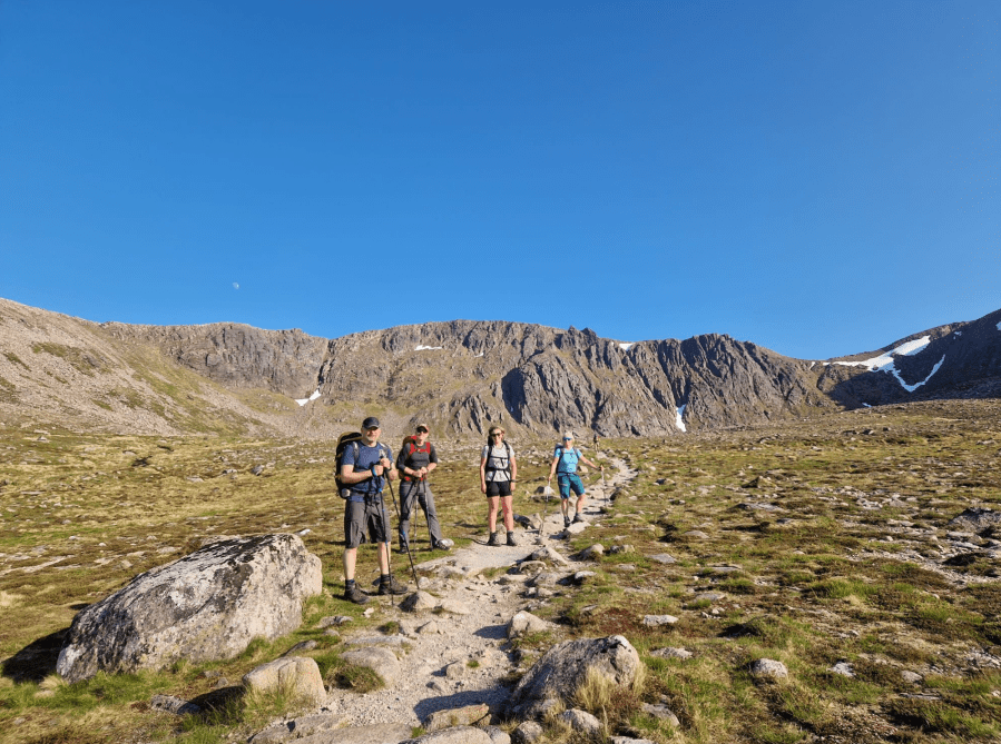 summer mountain weather - Conditions atop Coire an-t Sneachda aren't always reflected on the lower slopes. Credit: Glenmore Lodge