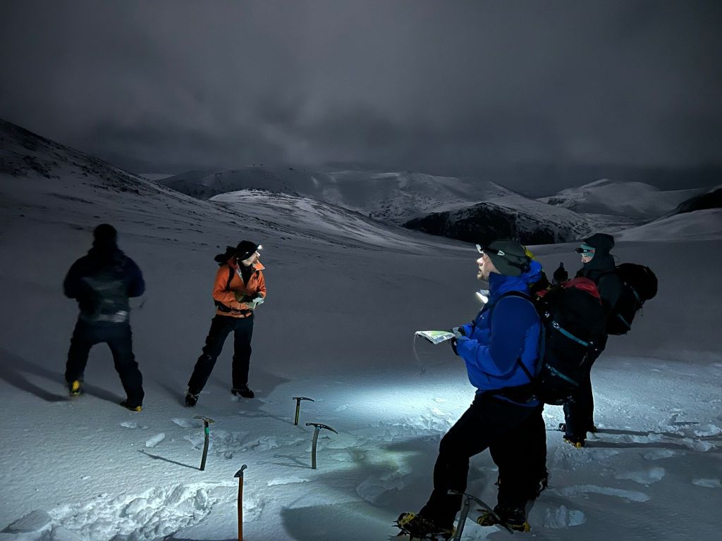 Practise winter night navigation with friends first.