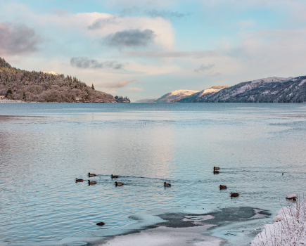 doubling back - Winter descending from the hills overlooking Loch Ness