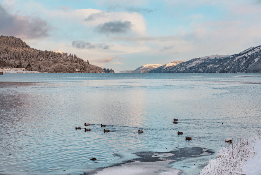 doubling back - Winter descending from the hills overlooking Loch Ness