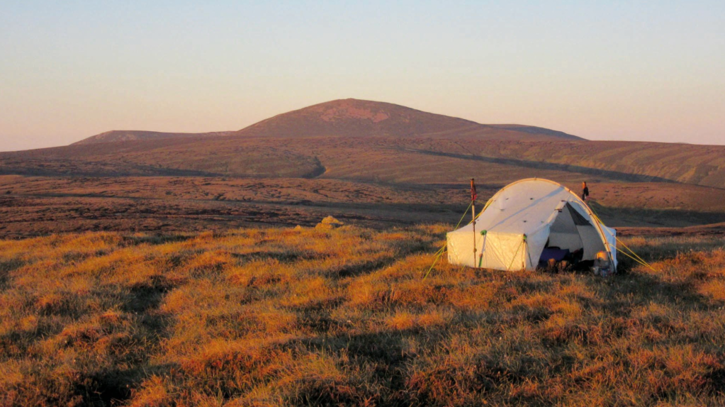 Camped on Fasheilach (721m); view to Mount Keen in evening light.