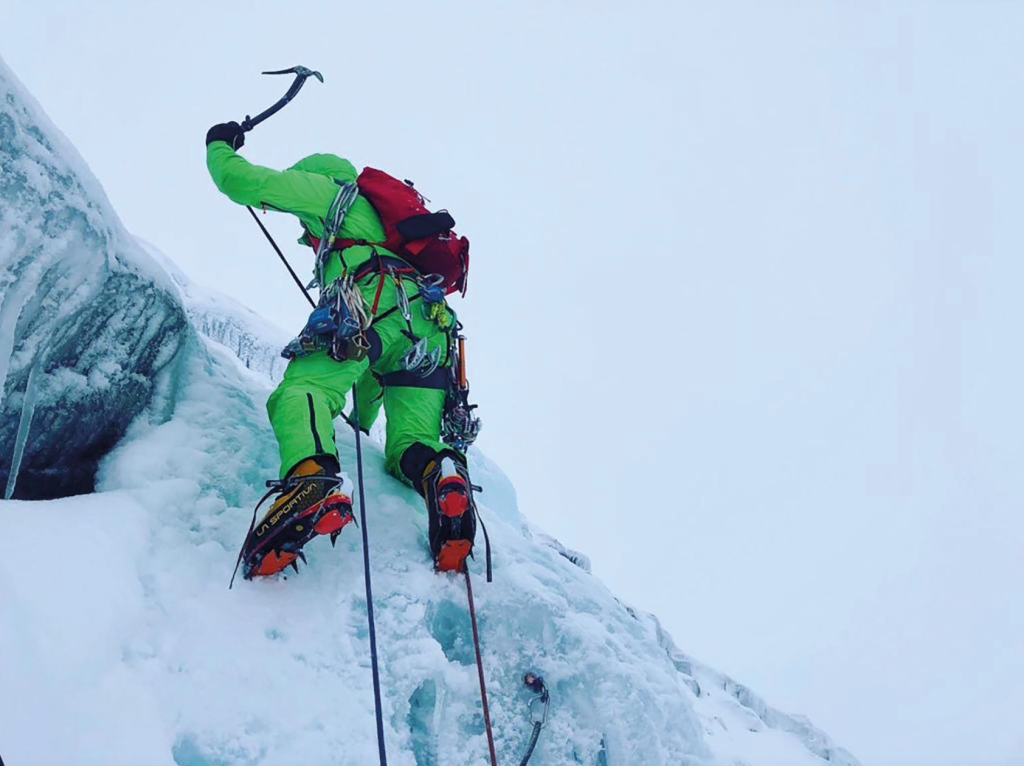 ice climbing Hells Lum, Cairngorms, Scotland