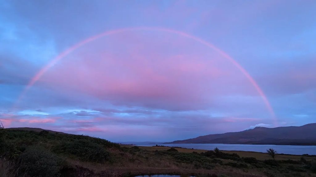 sunset rainbow over Lochaline_credit Lisa Robertson