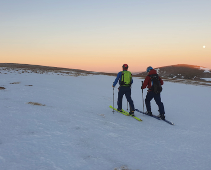 backcountry skiing Main image: The setting sun after a long journey day through the Cairngorms | Credit: Emma Holgate