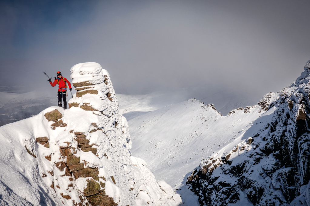 Winter adventuring with the Petzel Irvis underfoot - credit D Lintern