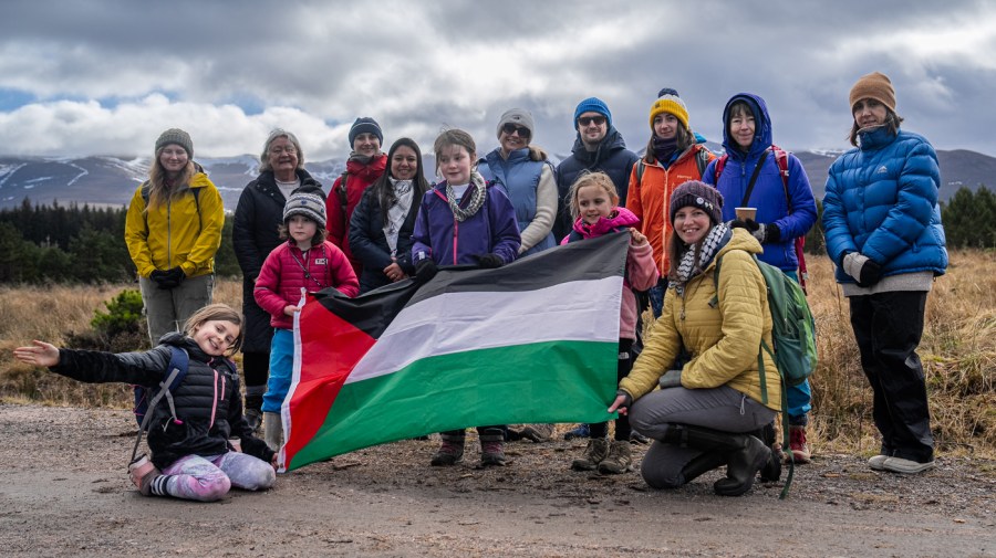 On a storywalk to raise fund for Palestine. Credit: David Lintern