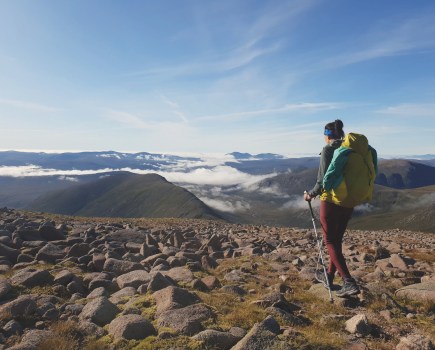 Backpacking up Ben Macdui summit